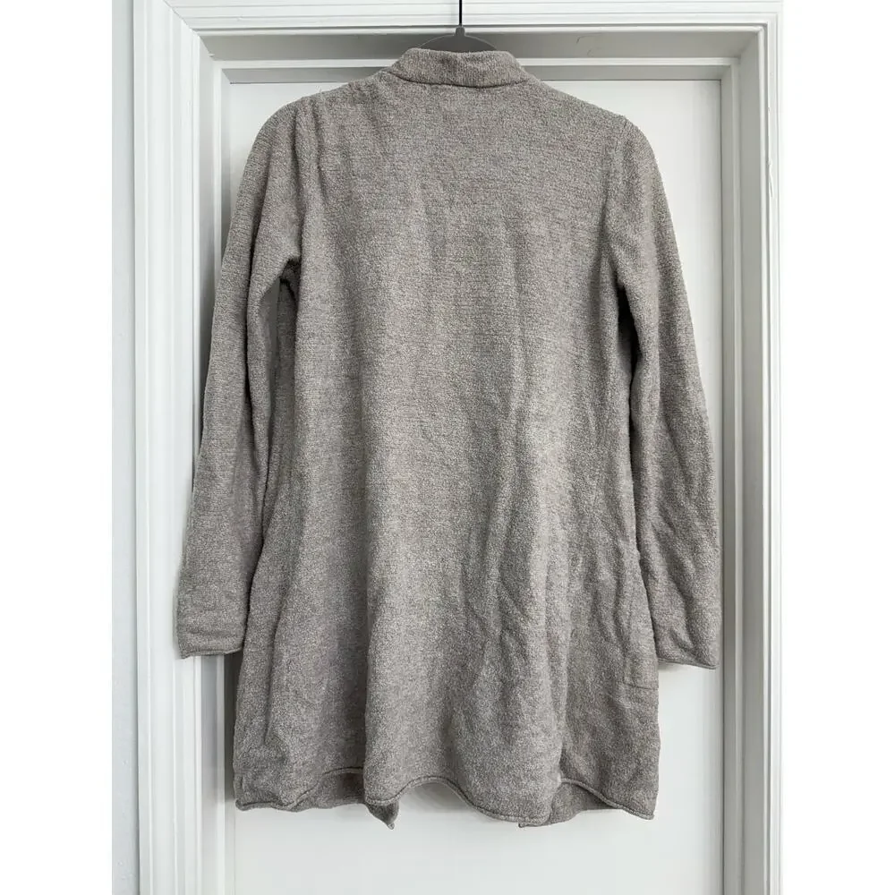 Barefoot Dreams Cozy Chic Lite Knit Cardigan Bisque Tan Loungewear Comfort Sz S